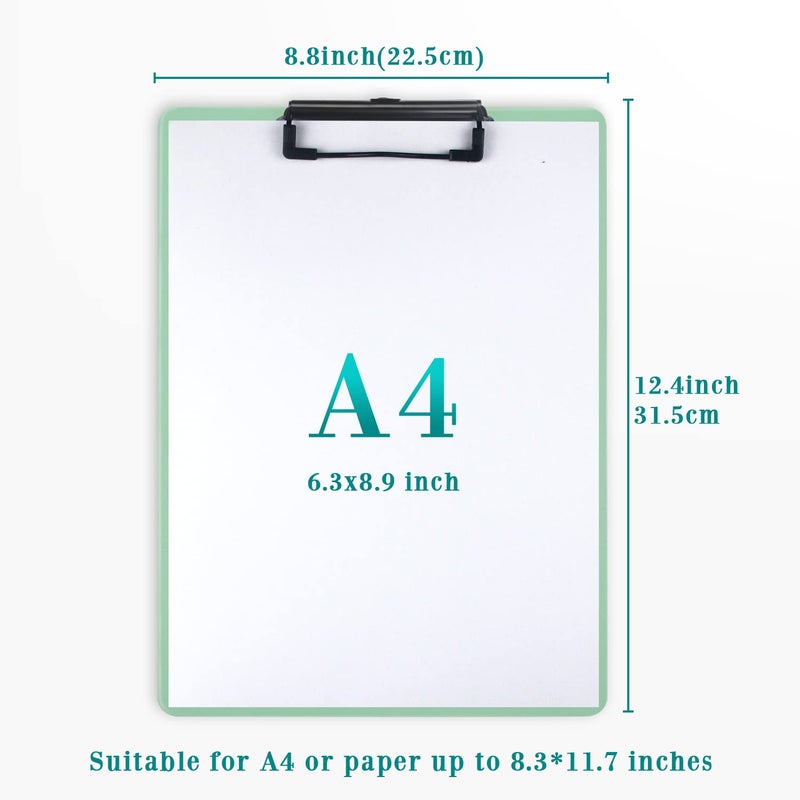Ysenchan Plastic Clipboards (Set of 4)  Multiple Color Clip Board with Metal Clip  Clip Boards for Doctor  Nurse  Teacher  Student  Clerk - Image 3